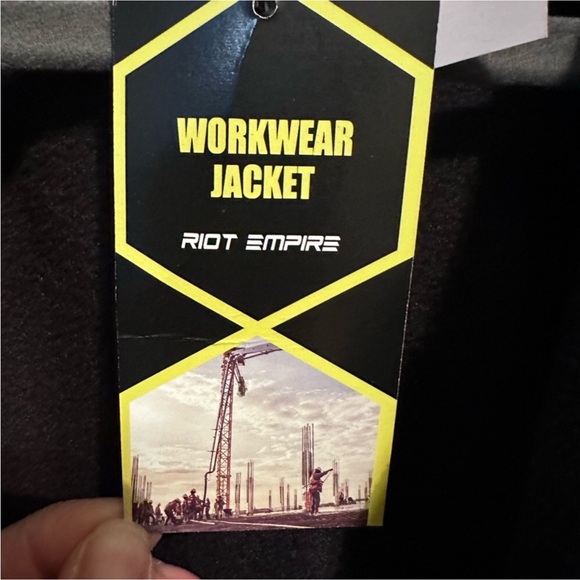 Empire Riot High-Visibility Safety Work Jacket Removable Hood Black/Neon Medium - Picture 7 of 8